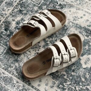 Cushman Kids White Triple Buckle Sandals